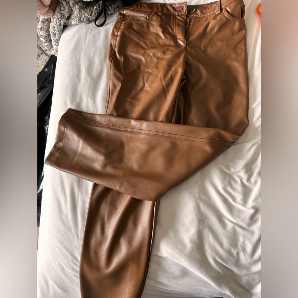 Brown leather pant